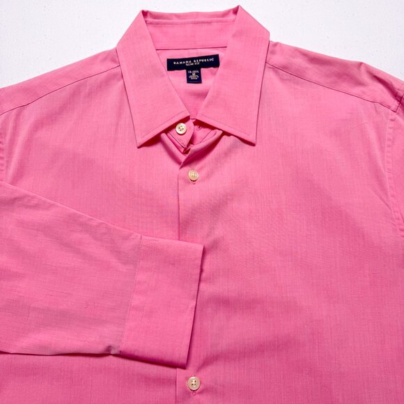 Banana Republic Shirt Mens‎ Medium Slim Pink Outdoor Business Casual Preppy Work - Picture 1 of 12